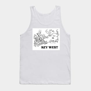 Key West Map Art Tank Top